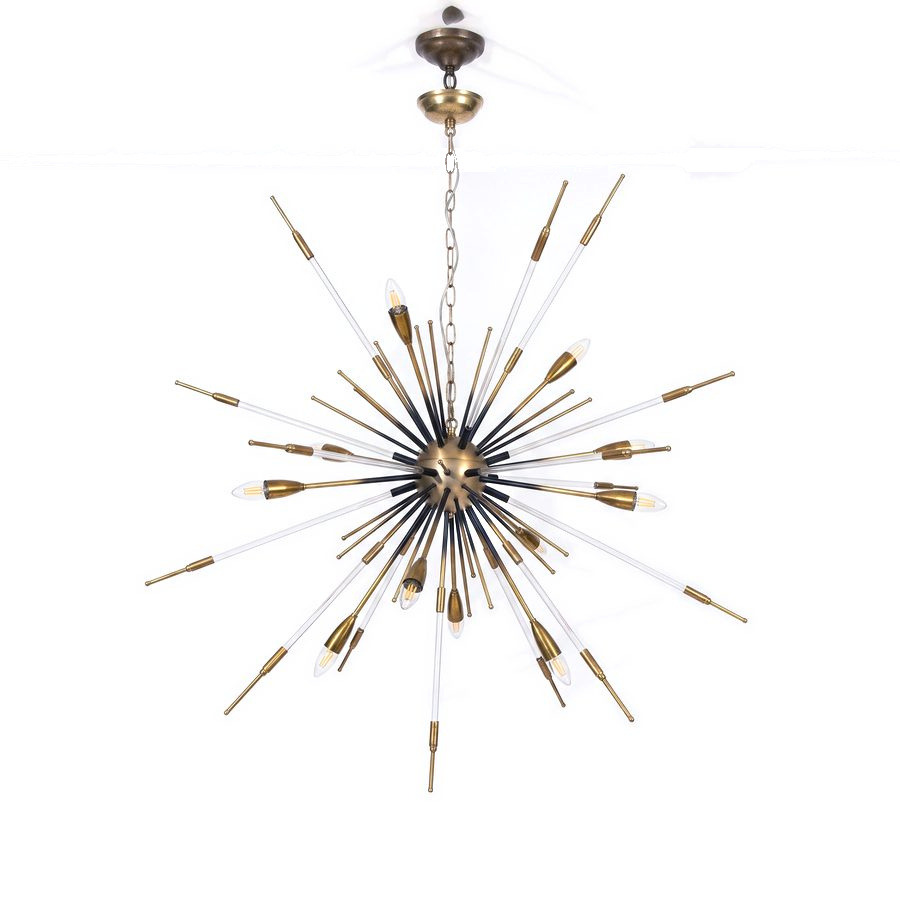 Araña Sputnik años 60, bronce y murano